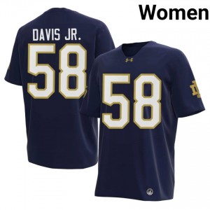 Navy Thomas Davis Jr. #58 Notre Dame Jersey | Women High School Football Licensed Stitched 27520319