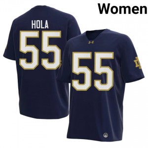 Durable Tiki Hola #55 Notre Dame Fighting Irish Navy Jersey | Women University Football Stitched Fan Gear 33088149