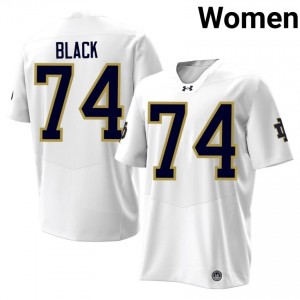 White Will Black #74 Fighting Irish Jersey | Women High School Football Limited Stitched 39289828