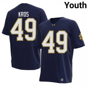 Navy Andrew Kros #49 Irish Jersey | Youth High School Football Moisture Wicking Embroidery 21578960