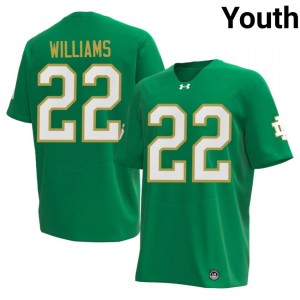 Green Aneyas Williams #22 Irish Jersey | Youth High School Football Moisture Wicking Stitch 74748542