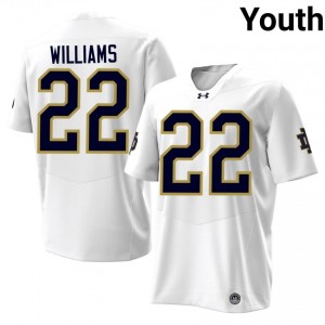 #22 Aneyas Williams Fighting Irish White Jersey | Classic Stitched Youth Player Football Gear 31664879