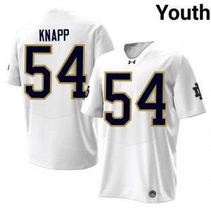 #54 Anthonie Knapp Fighting Irish White Jersey | Classic Stitched Youth Player Football Gear 44549322