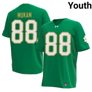 Durable Armel Mukam #88 Notre Dame Fighting Irish Green Jersey | Youth University Football Embroidery Fan Gear 12134822