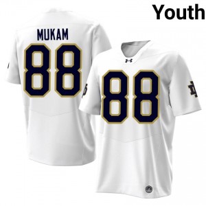 White Armel Mukam #88 Irish Jersey | Youth High School Football Moisture Wicking Stitch 43762191