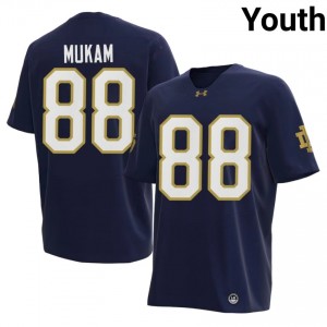 #88 Armel Mukam Fighting Irish Navy Jersey | Classic Stitched Youth Player Football Gear 42483196