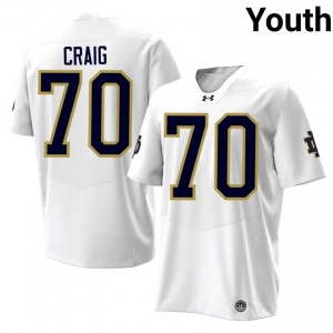 #70 Ashton Craig Fighting Irish White Jersey | Classic Swen Youth Player Football Gear 93565842