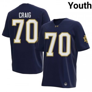 UND Ashton Craig #70 Navy Jersey | Pro Cut Stitched NCAA Football Youth Apparel 55425332