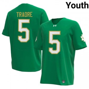 Boubacar Traore #5 Fighting Irish Jersey | Pro-Grade Green College Football Youth Swen 37744793
