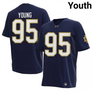 #95 Bryce Young Notre Dame Fighting Irish Navy Jersey | Alumni Stitched Youth Player Football Gear 90402951