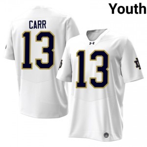 UND CJ Carr #13 White Jersey | Pro Cut Stitched NCAA Football Youth Apparel 14150514
