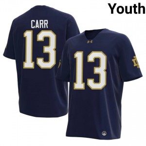 CJ Carr #13 Notre Dame Jersey | Exclusive Navy College Football Youth Embroidery 96359528