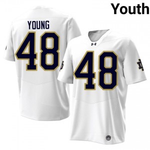 Chase Young #48 Irish Jersey | Gameday White College Football Youth Stitched 16176061