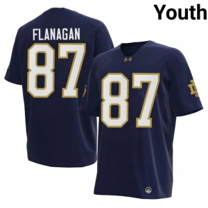 Navy Cooper Flanagan #87 UND Jersey | Youth High School Football Licensed Stitched 64189732