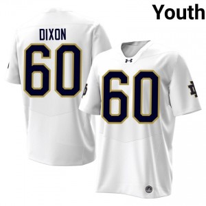 Davion Dixon #60 Notre Dame Fighting Irish Jersey | Gameday White College Football Youth Stitch 32686543
