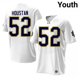 White Devan Houstan #52 Notre Dame Jersey | Youth High School Football Licensed Stitched 52727985