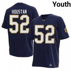 #52 Devan Houstan Notre Dame Fighting Irish Navy Jersey | Elite Embroidery Youth Player Football Gear 16851031