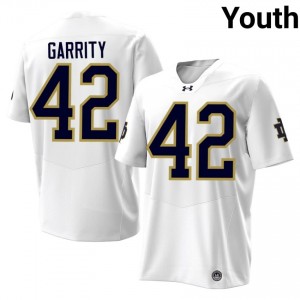 Elite Thread Henry Garrity #42 Notre Dame Fighting Irish White Jersey | Youth University Football Stitched Fan Gear 77854508