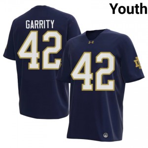 Navy Henry Garrity #42 Fighting Irish Jersey | Youth High School Football Limited Embroidery 40738022