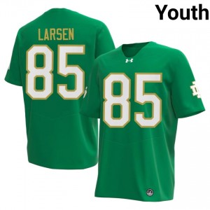 #85 Jack Larsen UND Green Jersey | Authentic Embroidery Youth Player Football Gear 32015843