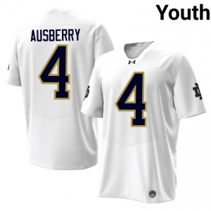 Jaiden Ausberry #4 Notre Dame Jersey | Exclusive White College Football Youth Stitched 92177881