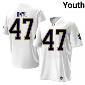 Fighting Irish Jason Onye #47 White Jersey | Essential Stitched NCAA Football Youth Apparel 68833969