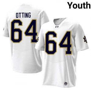 White Joe Otting #64 UND Jersey | Youth High School Football Licensed Stitch 10781788