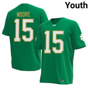 Leonard Moore #15 Notre Dame Fighting Irish Jersey | Exclusive Green College Football Youth Swen 29168398