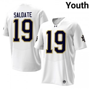 Fighting Irish Logan Saldate #19 White Jersey | Essential Stitched NCAA Football Youth Apparel 55685198