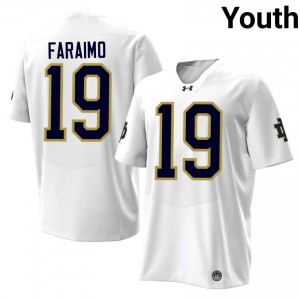 Madden Faraimo #19 Notre Dame Fighting Irish Jersey | Gameday White College Football Youth Stitched 77073031