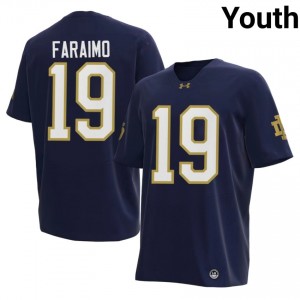 Top-Tier Madden Faraimo #19 Fighting Irish Navy Jersey | Youth University Football Embroidery Fan Gear 97355513