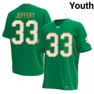 #33 Matt Jeffery UND Green Jersey | Authentic Stitch Youth Player Football Gear 91685464