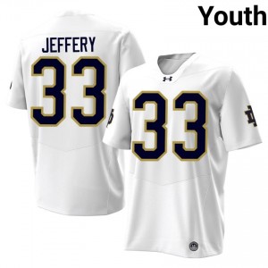 Notre Dame Matt Jeffery #33 White Jersey | Premium Stitched NCAA Football Youth Apparel 85051292