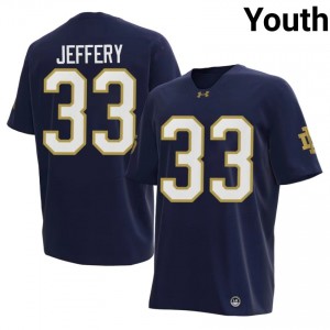 Matt Jeffery #33 Notre Dame Fighting Irish Jersey | Gameday Navy College Football Youth Embroidery 44936478
