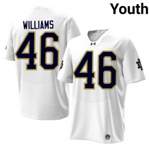 #46 Matt Williams UND White Jersey | Authentic Stitched Youth Player Football Gear 17752778