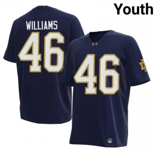 Notre Dame Matt Williams #46 Navy Jersey | Premium Embroidery NCAA Football Youth Apparel 62511343