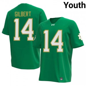 Irish Micah Gilbert #14 Green Jersey | Genuine Stitch NCAA Football Youth Apparel 69277815