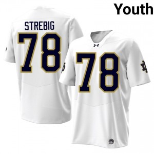 #78 Owen Strebig Notre Dame Fighting Irish White Jersey | Alumni Stitch Youth Player Football Gear 35204691