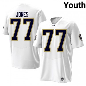 White Peter Jones #77 Fighting Irish Jersey | Youth High School Football Limited Swen 92906597