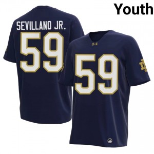 Notre Dame Fighting Irish Sean Sevillano Jr. #59 Navy Jersey | Premium Stitched NCAA Football Youth Apparel 82238136