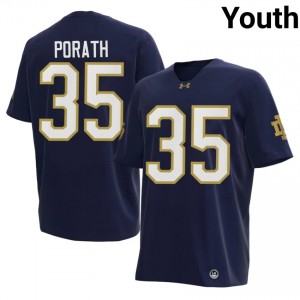 Navy Spencer Porath #35 UND Jersey | Youth High School Football Licensed Embroidery 72406906