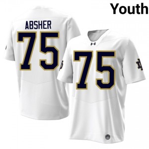 Sullivan Absher #75 Notre Dame Fighting Irish Jersey | Exclusive White College Football Youth Swen 28859105