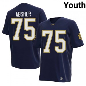 Elite Thread Sullivan Absher #75 Irish Navy Jersey | Youth University Football Stitched Fan Gear 66059549