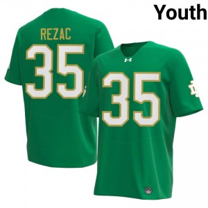 Durable Teddy Rezac #35 Notre Dame Fighting Irish Green Jersey | Youth University Football Swen Fan Gear 72216566