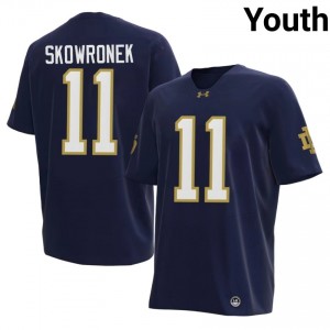 Notre Dame Ben Skowronek #11 Navy Jersey | Premium Embroidery NCAA Football Youth Apparel 88716850