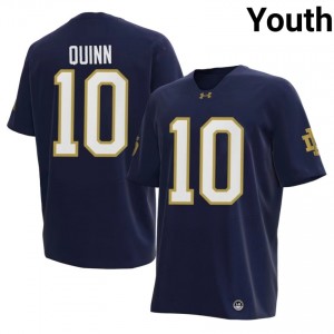 Notre Dame Fighting Irish Brady Quinn #10 Navy Jersey | Genuine Embroidery NCAA Football Youth Apparel 36958507