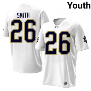 White Chaz Smith #26 Fighting Irish Jersey | Youth High School Football Limited Swen 37529067