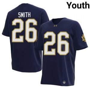 #26 Chaz Smith Notre Dame Navy Jersey | Authentic Stitched Youth Player Football Gear 17889341
