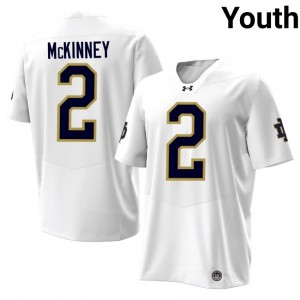 Notre Dame Fighting Irish DJ McKinney #2 White Jersey | Genuine Stitch NCAA Football Youth Apparel 61489746