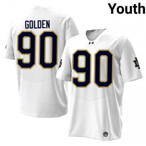 Elite Thread Elijah Golden #90 Notre Dame Fighting Irish White Jersey | Youth University Football Stitched Fan Gear 78075209
